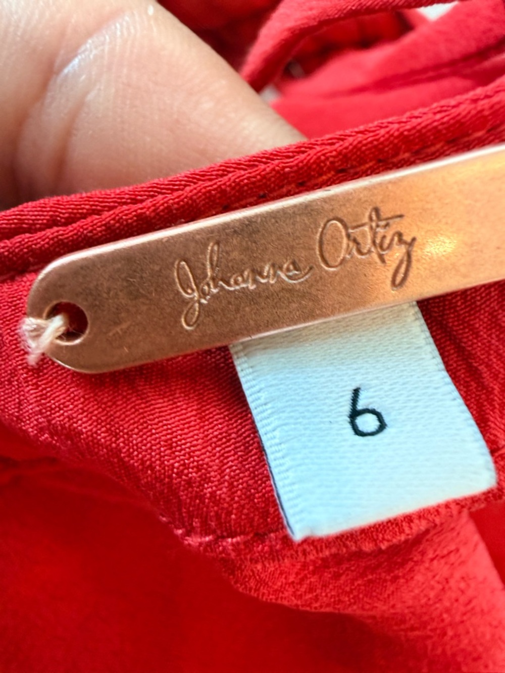 Johanne Ortiz Red Dress - Size 6